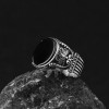 925 Sterling Silver Men's Ring with Onyx Stone
