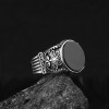925 Sterling Silver Men's Ring with Onyx Stone