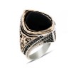 925 Sterling Silver Men's Ring with Onyx Stone