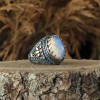 925 Sterling Silver Men's Ring with Moonstone Stone