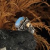 925 Sterling Silver Men's Ring with Moonstone Stone