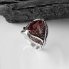 925 Sterling Silver Men's Ring with Marquise Cut Zircon Stone