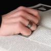 925 Sterling Silver Men's Ring with Agate Stone
