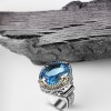 925 Sterling Silver Men's Ring with Blue Topaz Stone