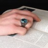 925 Sterling Silver Men's Ring with Blue Topaz Stone