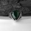 Zircon Stone Hand Engraved  925 Sterling Silver Men's Ring