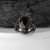 Zircon Stone Hand Engraved  925 Sterling Silver Men's Ring