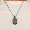 925 Sterling Silver Men's Necklace with Lion Symbol
