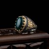 Men's Silver Ring with Agate Stone