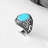 925 Sterling Silver Men's Ring with Turquoise Stone