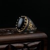 Onyx Stone Men's Silver Ring