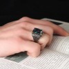 925 Sterling Silver Men's Ring with Mystic Topaz Stone