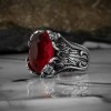Lion Model Zircon Stone 925 Sterling Silver Men's Ring