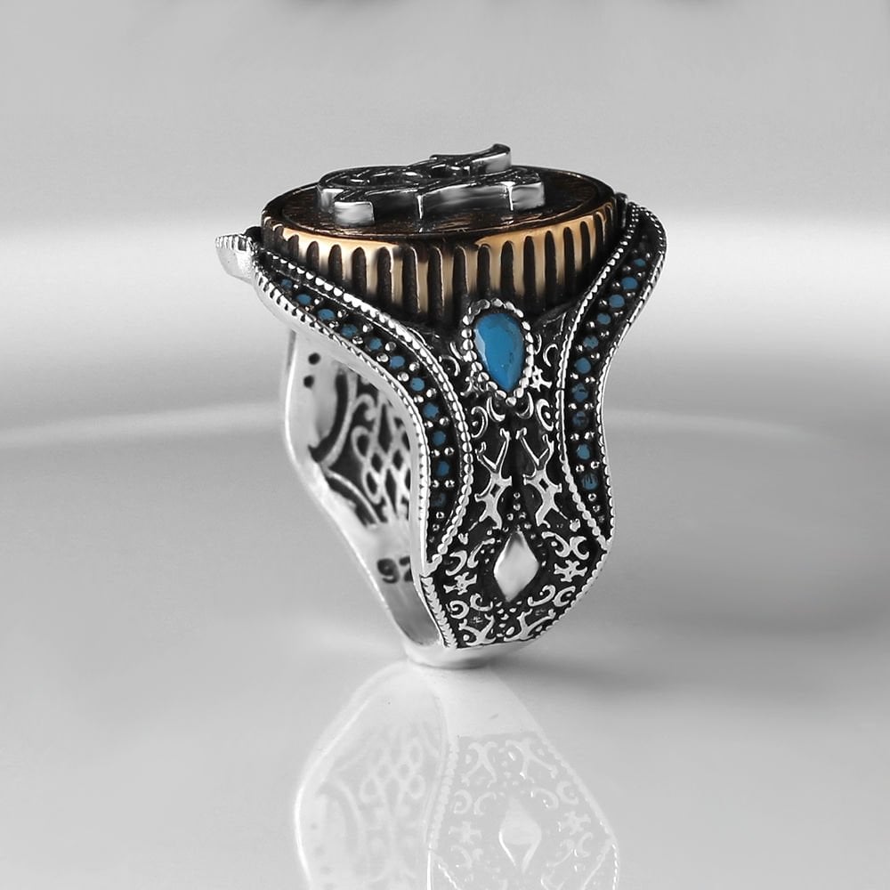 925 Sterling Silver Men's Ring with Personalized Letters