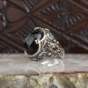 925 Sterling Silver Men's Ring with Crystal Cut Zircon Stone