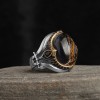 925 Sterling Silver Men's Ring with Pietersite Stone