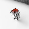 925 Sterling Silver Men's Ring with Zircon Stone