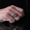 925 Sterling Silver Men's Ring with Zircon Stone