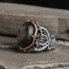 925 Sterling Silver Men's Ring with Labradorite Stone