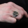 925 Sterling Silver Men's Ring with Onyx Stone