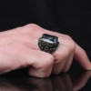 925 Sterling Silver Men's Ring with Mystic Topaz Stone