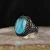 925 Sterling Silver Men's Ring with Paraiba Stone