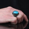 925 Sterling Silver Men's Ring with Paraiba Stone