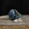 925 Sterling Silver Men's Ring with Azurite Stone