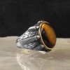 925 Sterling Silver Men's Ring with Tiger Eye Stone