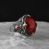 925 Sterling Silver Men's Ring with Ruby Stone