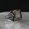 925 Sterling Silver Men's Ring with Mystic Topaz Stone