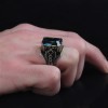 925 Sterling Silver Men's Ring with Mystic Topaz Stone
