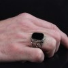 925 Sterling Silver Men's Ring with Onyx Stone