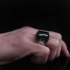 925 Sterling Silver Men's Ring with Mystic Topaz Stone