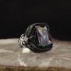 925 Sterling Silver Men's Ring with Mystic Topaz Stone