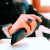 925 Sterling Silver Ring with Parliament Blue Cat's Eye Stone