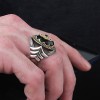 Zircon Stone Hand Engraved  Silver Men's Ring