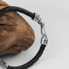 Hand Engraved  Model 925 Sterling Silver Leather Bracelet for Men