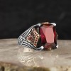 925 Sterling Silver Men's Ring with Zircon Stone