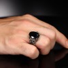 Chain Series 925 Sterling Silver Men's Ring with Zircon Stone