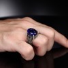 Chain Series 925 Sterling Zircon Stone Men's Silver Ring