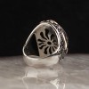 925 Sterling Silver Men's Ring with Blue Tiger's Eye Stone