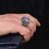 925 Sterling Silver Men's Ring with Paraiba Stone