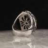925 Sterling Silver Men's Ring with Agate Stone