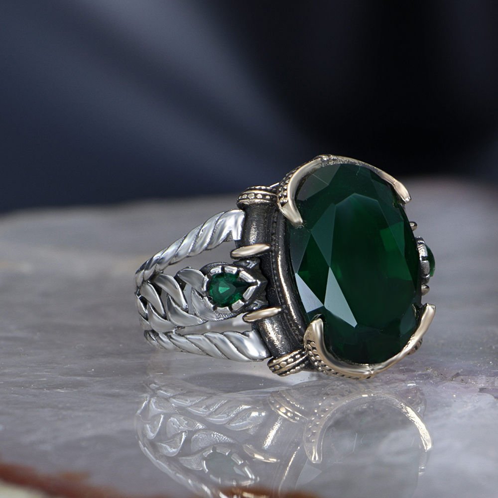 Chain Series 925 Sterling  Zircon Stone Men's Silver Ring