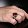 Chain Series 925 Sterling Zircon Stone Men's Silver Ring