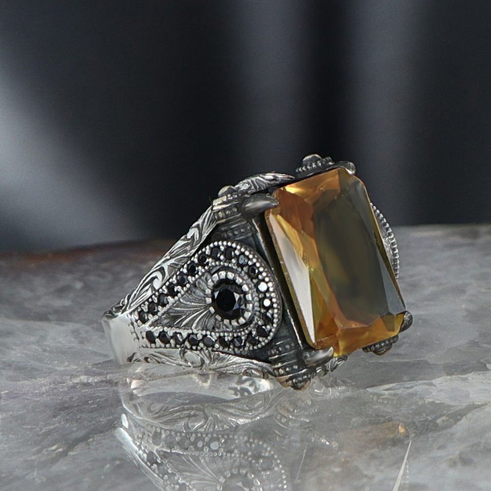 925 Sterling Silver Men's Ring with Zultanite Stone