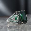925 Sterling Silver Men's Ring with Zircon Stone