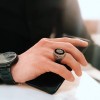 925 Sterling Silver Men's Ring with Onyx Stone