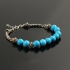 925 Sterling Silver Bracelet with Turquoise Stone and Silver Chain